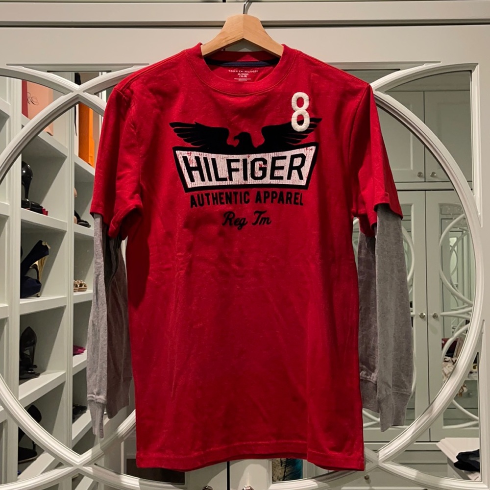 Boys XL Red Tommy Hilfiger Long Sleeve T-shirt